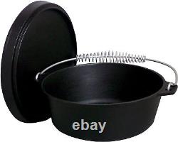 16 Qt. Cocotte en fonte assaisonnée avec couvercle en fonte, noir (CI16SA)