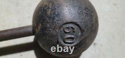 1 Rare Vintage Iron Globe Dumbbell 60 Lbs