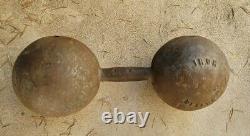 1 Rare Vintage Iron Health Globe Dumbbell 42 Lbs
