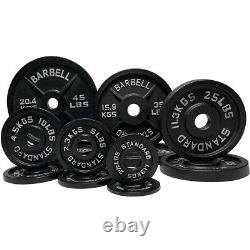 2 Barbell Olympic Weight Plates Barbell Set En Fonte 2.5/5/10/25/35/45 Lbs Nouveau