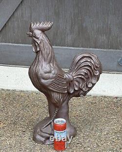 30 Cast Iron Large Vintage Cooster Chicken Statue 50 Lbs Pu Seulement