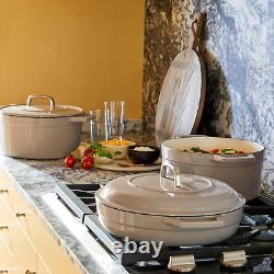 3.5 QT Cocotte en fonte émaillée avec couvercle en pavé
