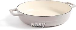 3.5 QT Cocotte en fonte émaillée avec couvercle en pavé