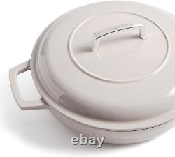 3.5 QT Cocotte en fonte émaillée avec couvercle en pavé