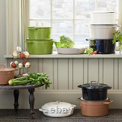 3.5 QT Cocotte en fonte émaillée avec couvercle en pavé