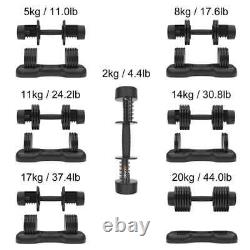 44lb Dumbbell Adjustable Weight Set Fitness Gym Home Cast Full Iron Dumbbell Etats-unis