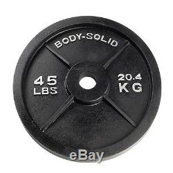 455 Lb De Poids Olympique Microplaques Body-solid Cast Osb455 Fer Fitness Equipment