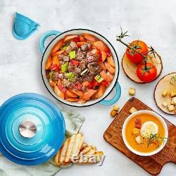 5.5 Quart Cocotte en fonte émaillée avec couvercle et poignées doubles