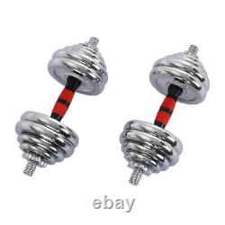 66lb Weight Dumbbell Set Adjustable Fitness Gym Home Cast Full Iron Steel Plaques