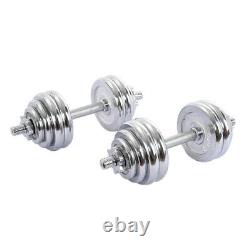 66lb Weight Dumbbell Set Adjustable Fitness Home Fit Cast Full Iron Steel Plaques