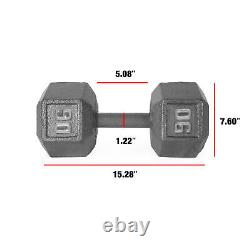 90lb Barbell Cast Iron Hex Dumbbell, Simple