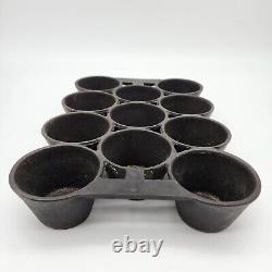 Ancien No. 10 B Poêle à muffins en fonte avec 11 formes