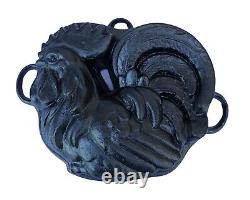 Ancienne plaque de cuisson en fonte coq 2,1 kg lourd (# 13030)