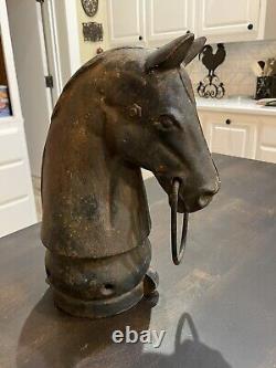 Antique 12 en Fonte Décorative Tête de Cheval en Fonte Poteau d'Attache Haut de 14 lbs