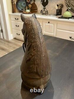 Antique 12 en Fonte Décorative Tête de Cheval en Fonte Poteau d'Attache Haut de 14 lbs