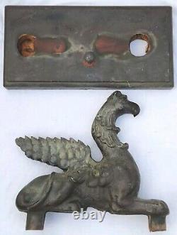 Antique 27.5 lb 15 Fonte de fonte de bronze Architectural Griffin Building Topper Decor