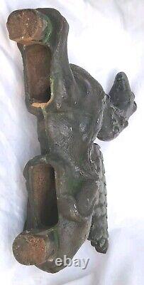 Antique 27.5 lb 15 Fonte de fonte de bronze Architectural Griffin Building Topper Decor
