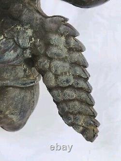 Antique 27.5 lb 15 Fonte de fonte de bronze Architectural Griffin Building Topper Decor