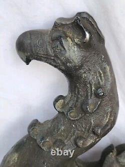 Antique 27.5 lb 15 Fonte de fonte de bronze Architectural Griffin Building Topper Decor
