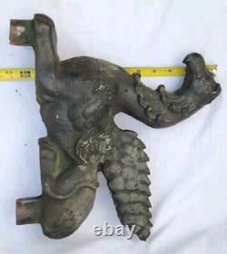 Antique 27.5 lb 15 Fonte de fonte de bronze Architectural Griffin Building Topper Decor