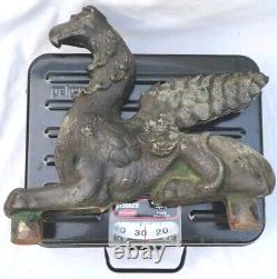 Antique 27.5 lb 15 Fonte de fonte de bronze Architectural Griffin Building Topper Decor