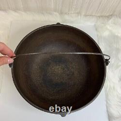 Antique Cast Fer Suspension Cauldron Porte De Bouilloire Mark Anneau De Chaleur 12 Pouces 1800s