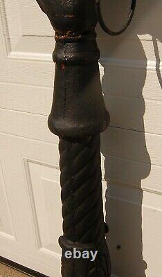Antique Cast Iron Horse Head Hitching Post, 43 Tall, Ornate Molded Post, 50 Lbs