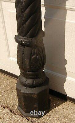 Antique Cast Iron Horse Head Hitching Post, 43 Tall, Ornate Molded Post, 50 Lbs