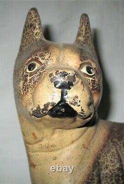 Antique Gauche Face 10 Hubley USA 8 Lb. Boston Terrier Cast Iron Dog Doorstop