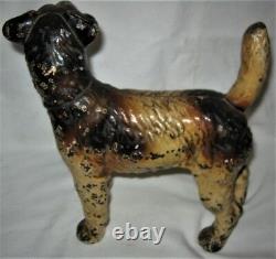 Antique Hubley USA Cast Iron Fox Terrier Dog Accueil Statue Porte Art 7 Lb Doorstop