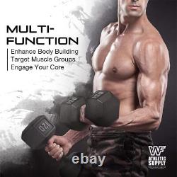 Approvisionnement sportif WF de fonte solide hexagonale gris/noir pour l'entraînement en force avec haltères