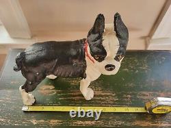 Arrêt de porte en fonte de style Hubley Boston Terrier grand chien animal, 7 livres et plus