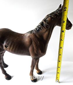 Arrêt de porte en fonte pour cheval de grande taille couleur châtaigne. 10,5 pouces de haut, 6 livres et 0,5 onces.