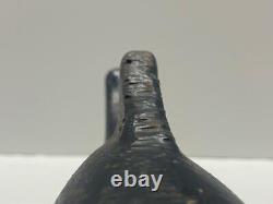Art populaire VTG 9.5 et pèse 7 lbs. BAC À PORTE EN FONTE EN FORME DE BALEINE PEINT À LA MAIN