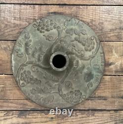 BASE DE PARAPLUIE EN FONTE SOLIDE ANTIQUE EMBEE VIGNE 54 Lbs 14 Pouces