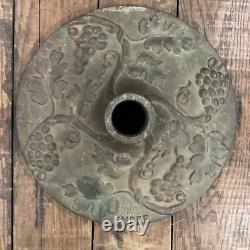 BASE DE PARAPLUIE EN FONTE SOLIDE ANTIQUE EMBEE VIGNE 54 Lbs 14 Pouces