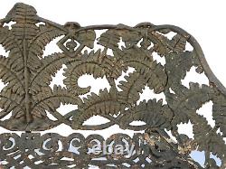 Banc en fonte antique, fougère et mûre, Fiske, NYC, 19e siècle, 68 kg, 137 cm