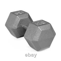 Barbell 120lb Cast Iron Hex Dumbbell, Simple