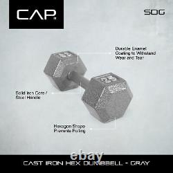 Barbell 70lb Cast Iron Hex Dumbbell, Simple