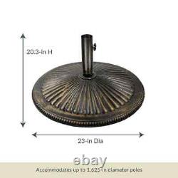 Base de parasol de patio en fonte classique de 50 lb en bronze