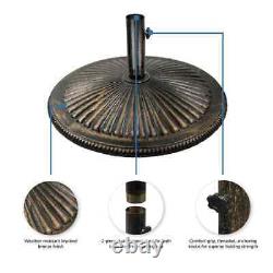 Base de parasol de patio en fonte classique de 50 lb en bronze