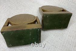 Bookends en fonte vintage Madonna et Enfant religieux 5,5 x 4,75 patine 4+ lbs