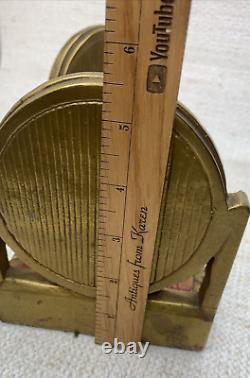 Bookends en fonte vintage Madonna et Enfant religieux 5,5 x 4,75 patine 4+ lbs