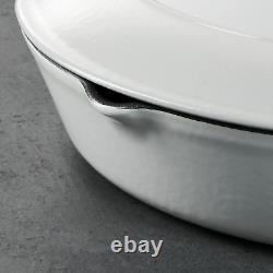 Braiser Couvert en Fonte 4 Qt Latte avec Bouton en Acier Inoxydable Doré, 80131/087DS