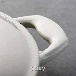 Braiser Couvert en Fonte 4 Qt Latte avec Bouton en Acier Inoxydable Doré, 80131/087DS