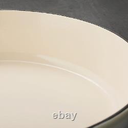 Braiser Couvert en Fonte 4 Qt Latte avec Bouton en Acier Inoxydable Doré, 80131/087DS