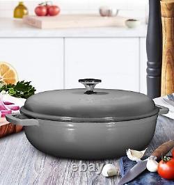 Bruntmor 4,5 litres Cocotte en fonte émaillée pré-assaisonnée avec poignées doubles