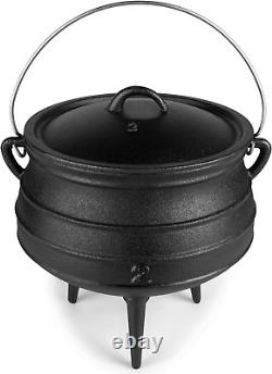 Bruntmor Chaudron en Fonte Prémariné de 8 Quart avec Couvercle pour Potjie Africain