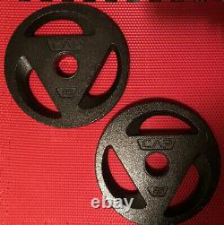 Cap 2 25 Livres Lbs 2 Olympic Weight Plate Set Barbell Weights 50 Lbs Total