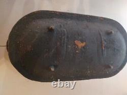 Chaudière antique en fonte pour jambon : 20 pouces de longueur x 11 pouces de largeur x 10 pouces de hauteur, plus de 20 livres, utilisée.